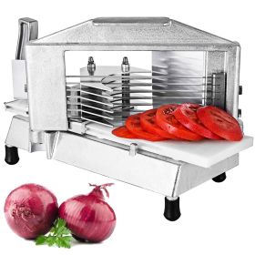 Commercial And Home Sharp Blades Restaurant Manual Tomato Slicer (Color: silver, size: 3/8")